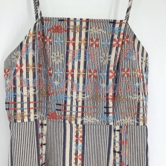 Altar’d State Ditsy embroidered Floral Pinstripe Sleeveless Mini Dress Size Med - Picture 3 of 9